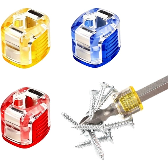 Screwdriver Head Magnetic Ring, 2026 New New Magnetic Screwdriver Ring, Portable Magnetizer Demagnetizer Tool Set, Removable Drill Magnetizer Ring for Hex Screwdrivers & Power Bits (3PCS)