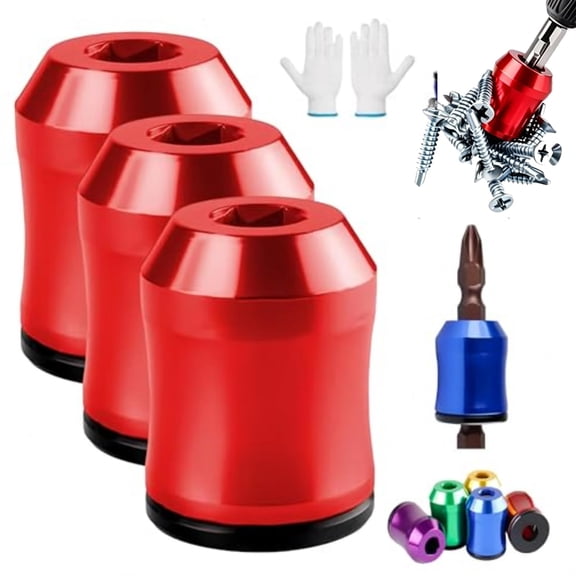 Screwdriver Head Magnetic Ring, 2026 Upgrade Magnetizer & Demagnetizer Tool Set, Removable Household Tool Ultra-Strong Magnet Metal Screw Holder for Hex Screwdrivers & Power Bits