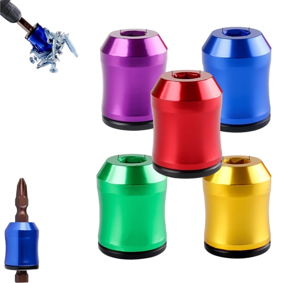 Screwdriver Head Magnetic Ring, Strong Magnetic Screw Ring, 1/4 Inch/6.35mm Universal Magnetic Screw Ring Head for Power Bits & Hex Screwdrivers