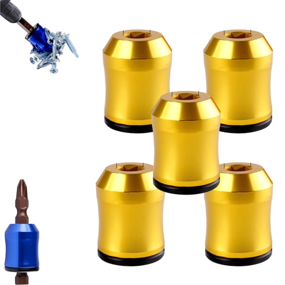 Screwdriver Head Magnetic Ring, Strong Magnetic Screw Ring, 1/4 Inch/6.35mm Universal Magnetic Screw Ring Head for Power Bits & Hex Screwdrivers