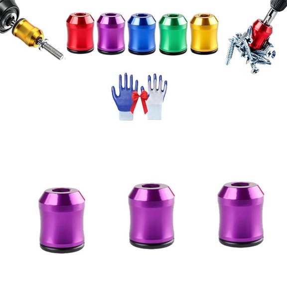 Screwdriver Head Magnetic Ring, Universal Magnetic Screw Holder for Drill Bits and Screwdrivers, Bit Magnetizer Ring 5PCS Easy Pick up Screws, Nuts, Metal Particles (B)
