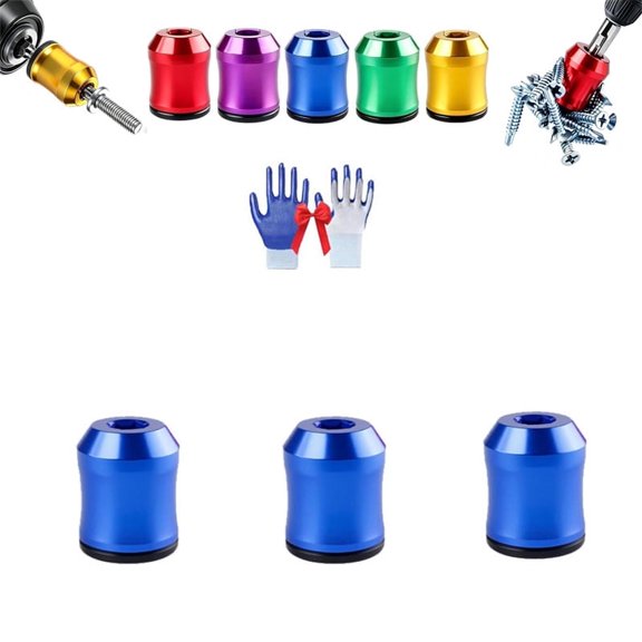 Screwdriver Head Magnetic Ring, Universal Magnetic Screw Holder for Drill Bits and Screwdrivers, Bit Magnetizer Ring 5PCS Easy Pick up Screws, Nuts, Metal Particles (D)