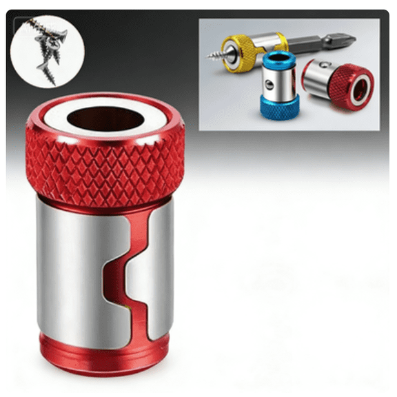 Screwdriver Head Magnetic Ring Universal Magnetic Tool For 1/4 Inch Hex Shank Screwdriver,Red
