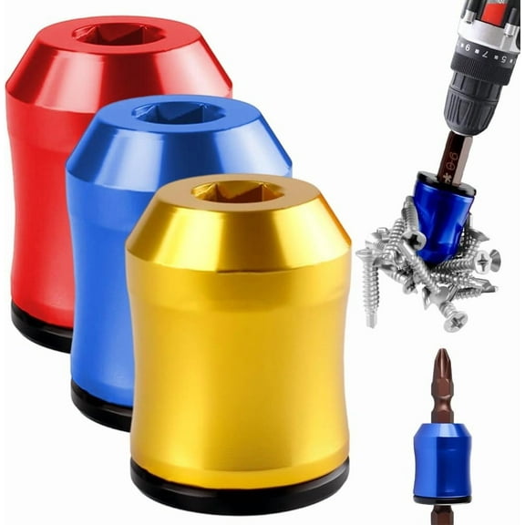 Screwdriver Head Magnetic Ring, Upgrade Universal Magnetizer Screw Removable for Hex Screwdriver and Power Bits, Magnetic Screw Ring Bit Magnetizer Ring Metal Magnetizer Screw (Mix 3PCS D)