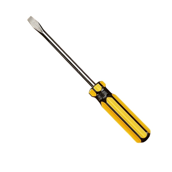 Screwdriver, Metric Steel Flathead Screwdriver with PVC Handle, Single-Use Hardware Tool, Heavy-Duty Flat-Tip Screwdriver for Tightening and Loosening Flathead Screws, Workshop, Garage,B
