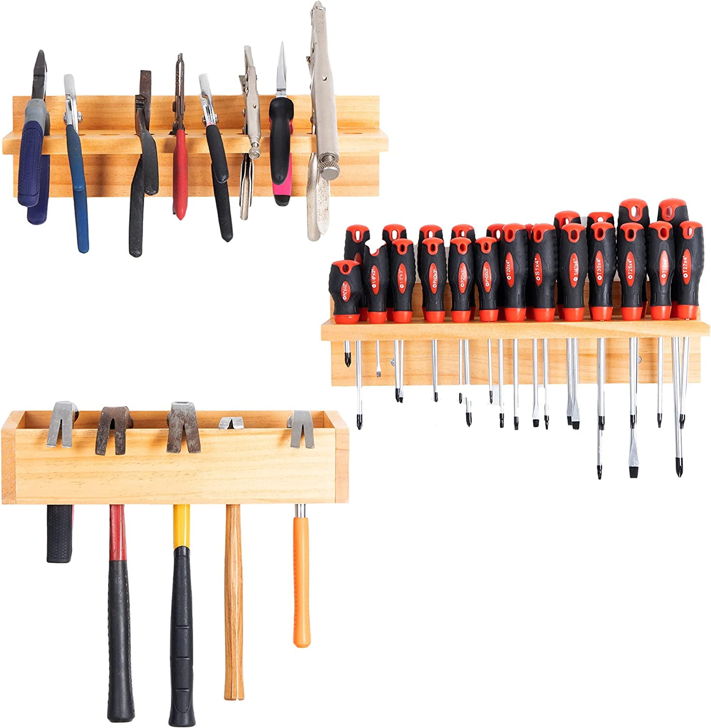 Screwdriver Organizer, Hammer Holder And Pliers Rack - Wall Mount ...