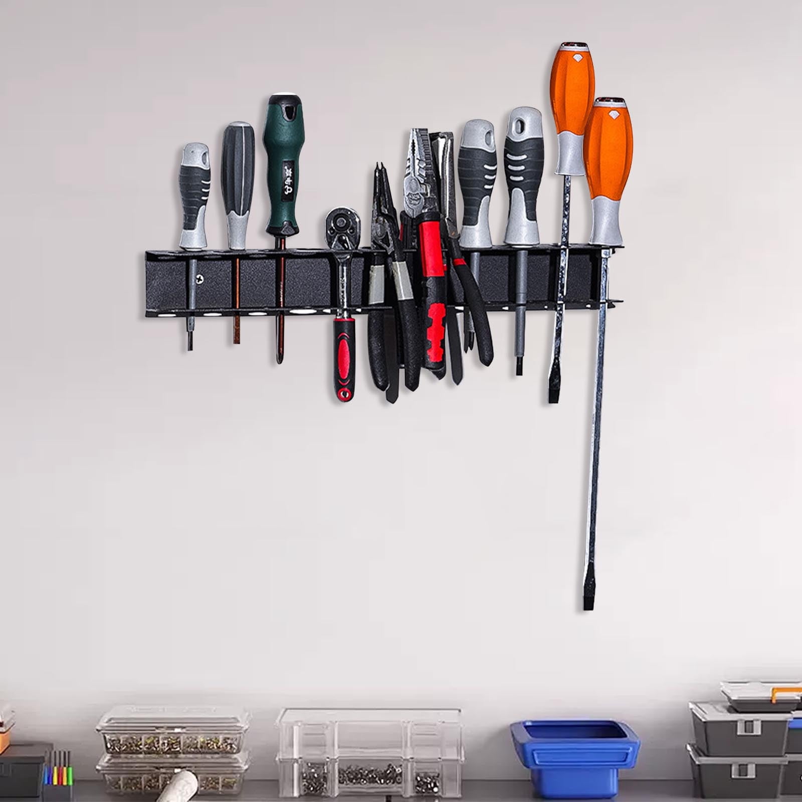 Rotating Screwdriver Storage Rack Organizer - 10 Hole Aluminum Alloy Holder With Anti-Slip Base For Workshop