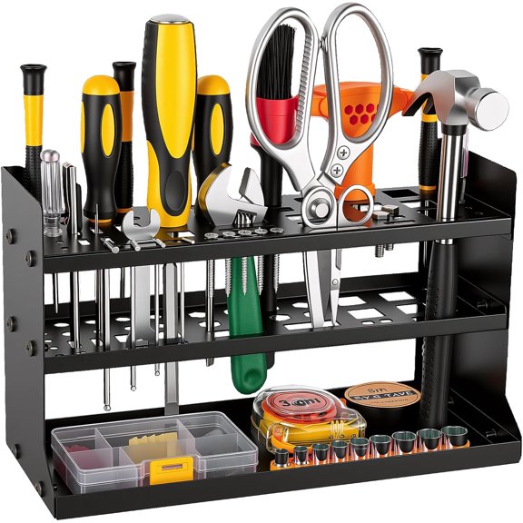 Screwdriver Organizer, Pliers Rack, Hammer Holder, Heavy Duty Desktop Hand Tools Stand Repair Tool Storage Rack,Hand Tools Organizer,Metal Organizer for Garage Workshop,Garage DIY Tool Organizer