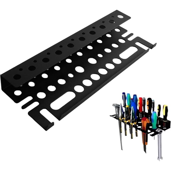 Screwdriver Organizer, Pliers Rack, Hammer Holder, Heavy Duty Wall Mounted Tool Storage Rack, Hand Tools Organizer, Metal Organizer for Garage Workshop, Garage Tool Organizer Wall Mount