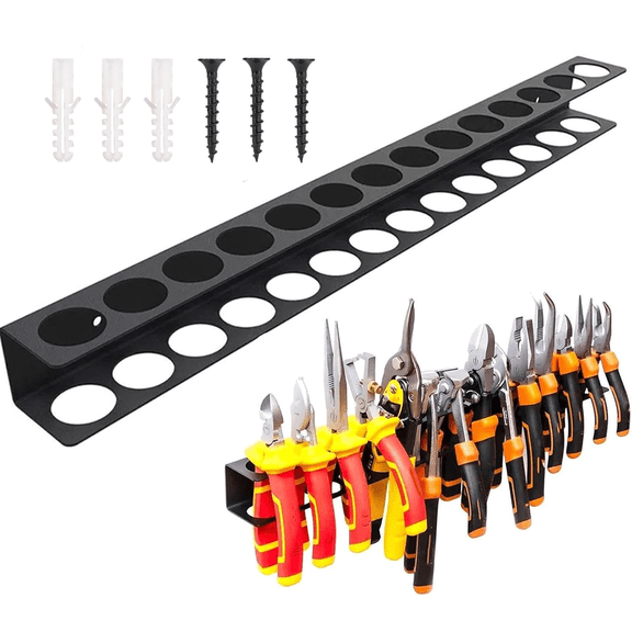 Screwdriver Organizer Wall Mounted Screwdriver and Pliers Holder Rustproof Iron Screwdriver Rack Space Saving Wall Screwdriver Stand for Screwdriver Pliers Garage Workshop