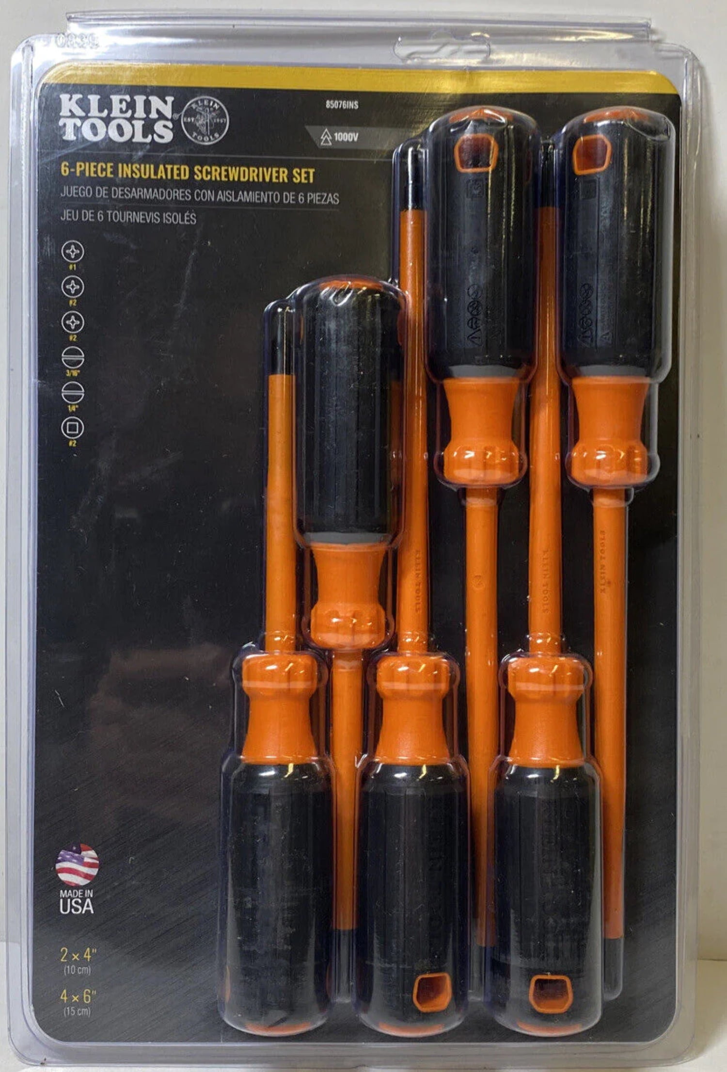 Screwdriver Set, 1000V Insulated, 6Piece