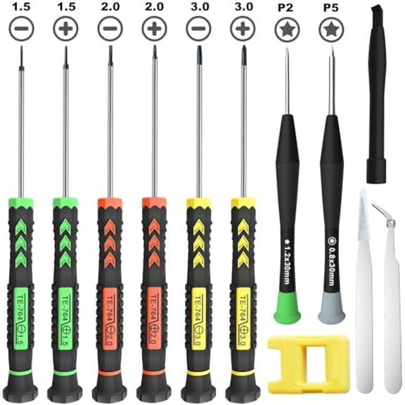 Screwdriver Set, 12 Pcs Small Screwdriver Set with Flathead Phillips Pentalobe Screwdriver In Different Sizes for iPhone PC Laptop Eyeglass Jewelry Watch$$Tools & Hardware Other