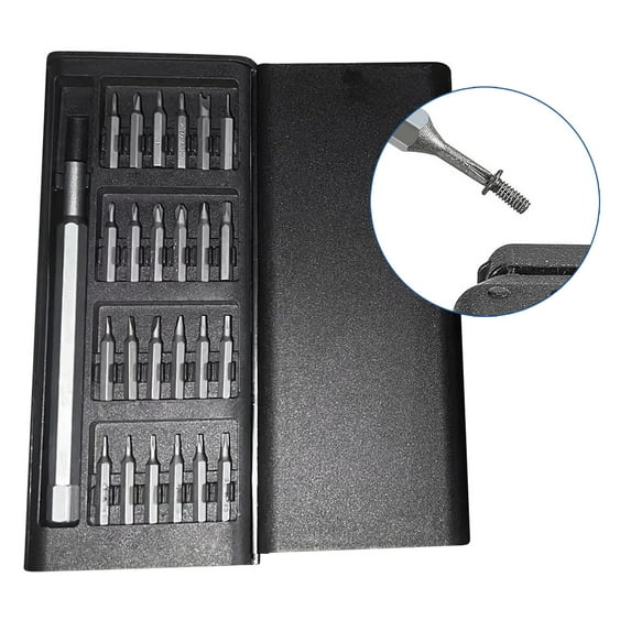 Screwdriver Set for Delicate Electronics and Glasses — 24 in 1 Precision Mini Tool Kit with Steel Bits for Eyeglasses Phones Computers and Small Hardware