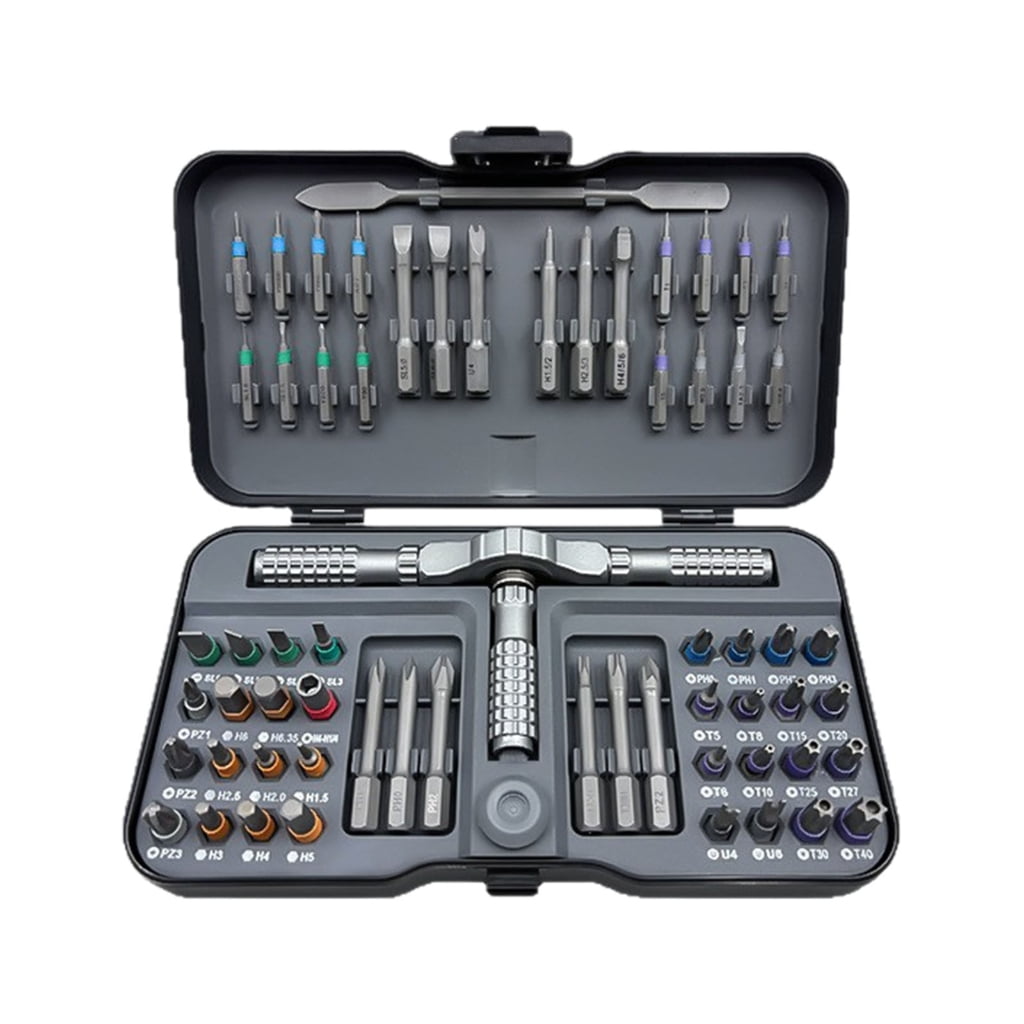 Screwdriver Set Ratcheting Screwdriver Set 65 in 1 Ratcheting Bit Multipurpose Manual