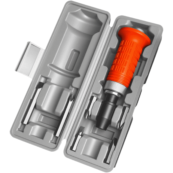 Screwdriver Set for Stuck Stripped Rusted Screws Removal Reversible Driver Bit Chrome Vanadium Steel Ergonomic Handle Powerful Torque for Broken Fasteners Red Gray(B)