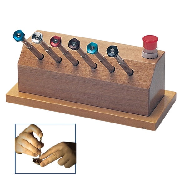 Screwdriver Set W/ Reversible Blade In Wooden Stand 6 Pc Set watchmaker tool