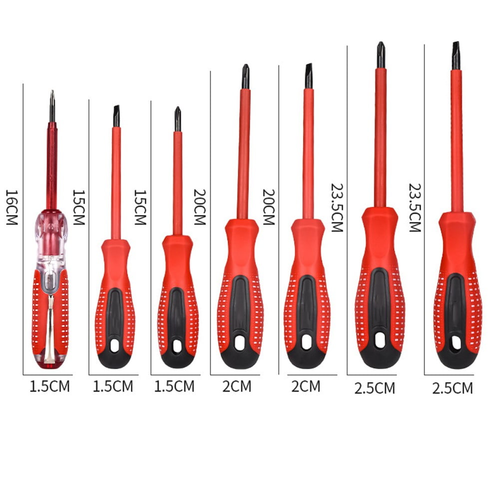 Screwdriver Set With Ergonomic Handles 7 Pieces Rated To 1000 Volts Ac Fangkenuo