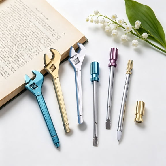 Screwdriver-Shaped Novelty Pen Cartoon Design for Desk Writing Sky Blue