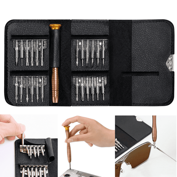 Screwdrivers Repair Tools Kit Set, 25 IN 1 Universal Screwdriver, Eyeglass Repair Tool Kit, Watch Repair Screwdriver Set for Watch, Eyeglasses, Jewelry, Camera Repair