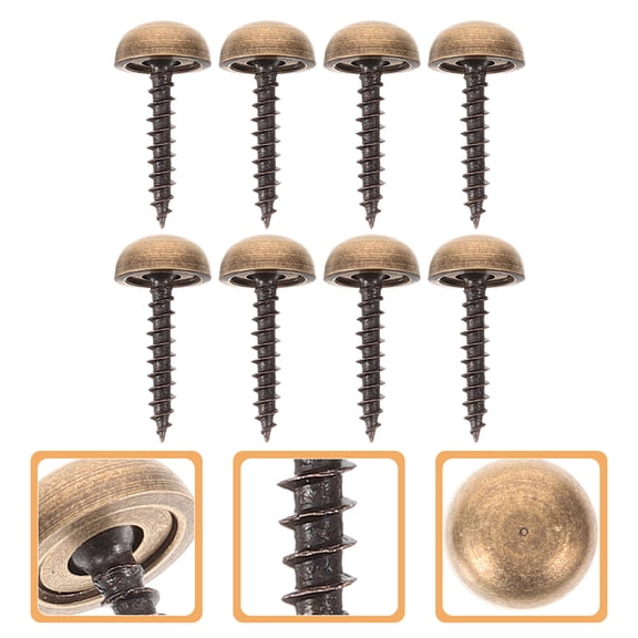 FRCOLOR 8Pcs Rose Gold Brass Decorative Screws with Caps for Wood Mirror Wall Mounting