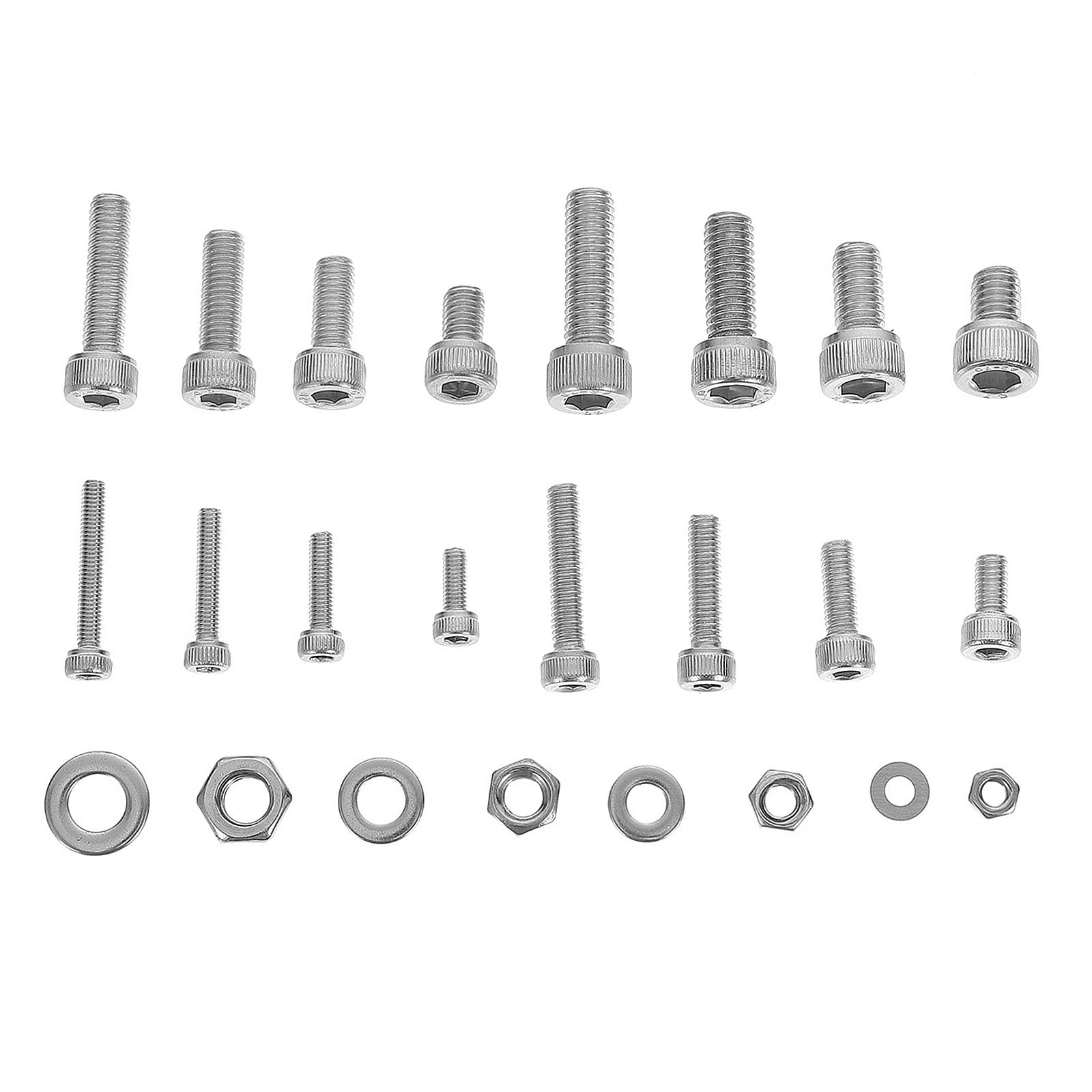 Screws Nut Hex Screw Head Nuts Socket Kit Bolts Steel Stainless Set Cap