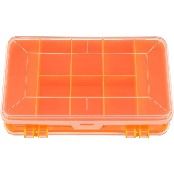 Screws Storage Box, Double-Side Hardware Box Storage, Portable Small Parts Screw Organizer, 8 GridsHardware Box-Organizer, Multifunctional Storage-Tool Case for Nuts, (Orange)