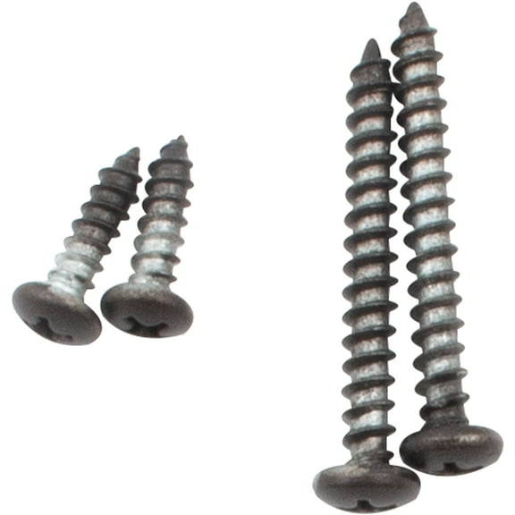 Screws for Shelf Brackets, 4-Pack, 1-1/2" (2) and 1/2" (2) Screws, Dark Bronze by Stone Harbor Hardware