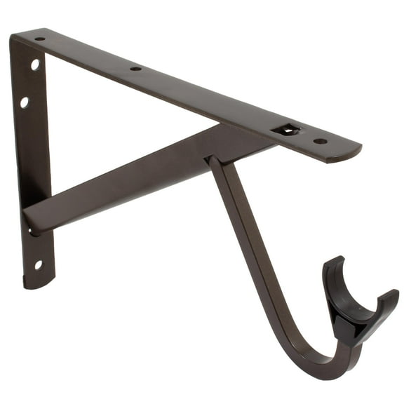 Max-Duty Shelf and Pole Bracket, 3" Drop, Dark Bronze by Stone Harbor Hardware