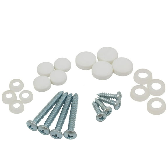 Screws for Shelf Brackets with Caps, 8-Pack, 1-1/2" (4) and 1/2" (4) Screws, White by Stone Harbor Hardware