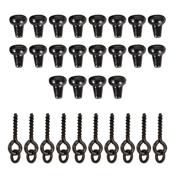 Screws with Oval Link Loop Swivels & Fishing Stops Shank Beads for Carp Fishing Terminal Rig Tackle Set
