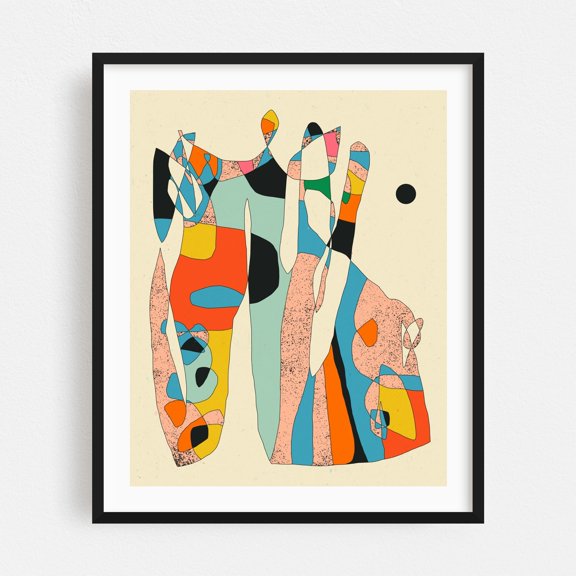 Scribble (1) - Illustration Abstract Modern Art Geometric Surrealism Psychedelic Pattern Black Framed Wall Art Print 6 x 8 inches