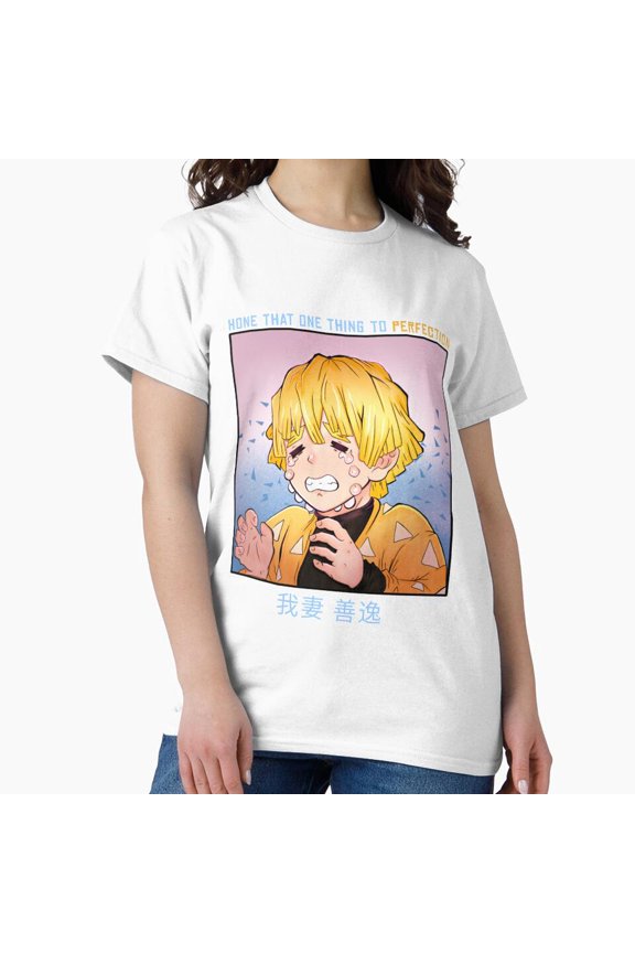 Scribble Cry Baby Zenitsu Funny Abstract Line Drawing Top T-Shirt