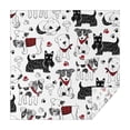 thumbnail image 1 of Scribble Dogs Square Tablecloth,Waterproof Square Table Cover,Wipeable Spillproof Washable Table Cover for Home Kitchen Party Decor 42"X42"(107x107cm), 1 of 6