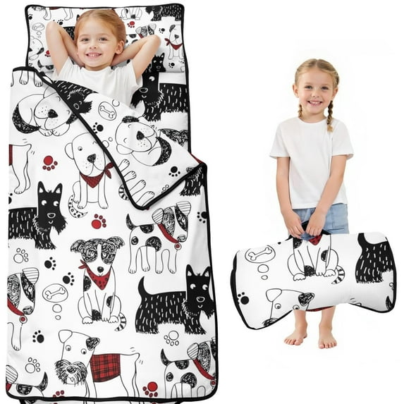 Scribble Dogs Toddler Nap Mats for Kids Preschool,Sleeping Mat Bag or Kids,Toddler Sleeping Bag,Toddler Nap Mat or Daycare