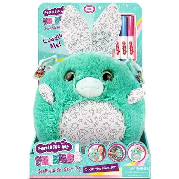 Scribble Me Soft Toy Dixie the Dinosaur Plush