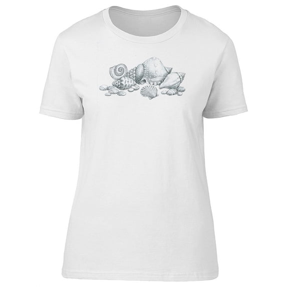 Scribble Of Sea Shells T-Shirt Women -Image by Shutterstock, Female Medium