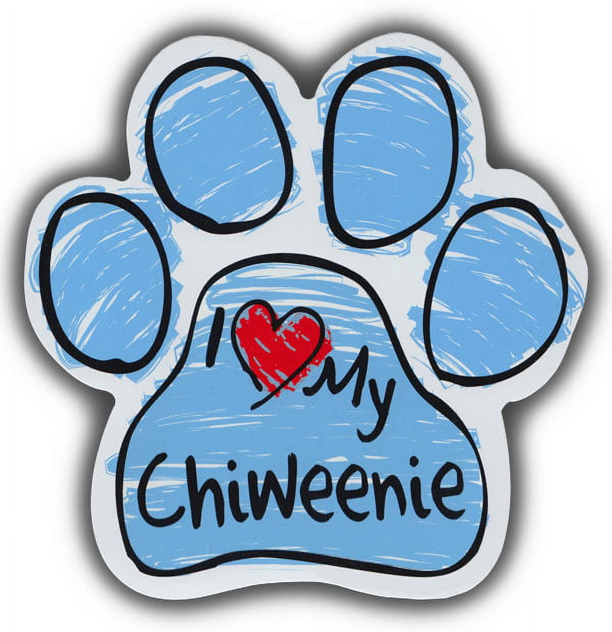 Scribble Paw Dog Magnets: I Love My Chiweenie Cars, Trucks
