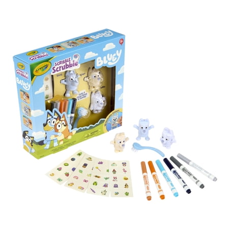 Crayola Bluey Scribble Scrubbie Pets Playset, 3ct, Color and Wash Bluey Toy, Preschool Arts and Crafts, Back to School Gift for Toddlers, Ages 3+
