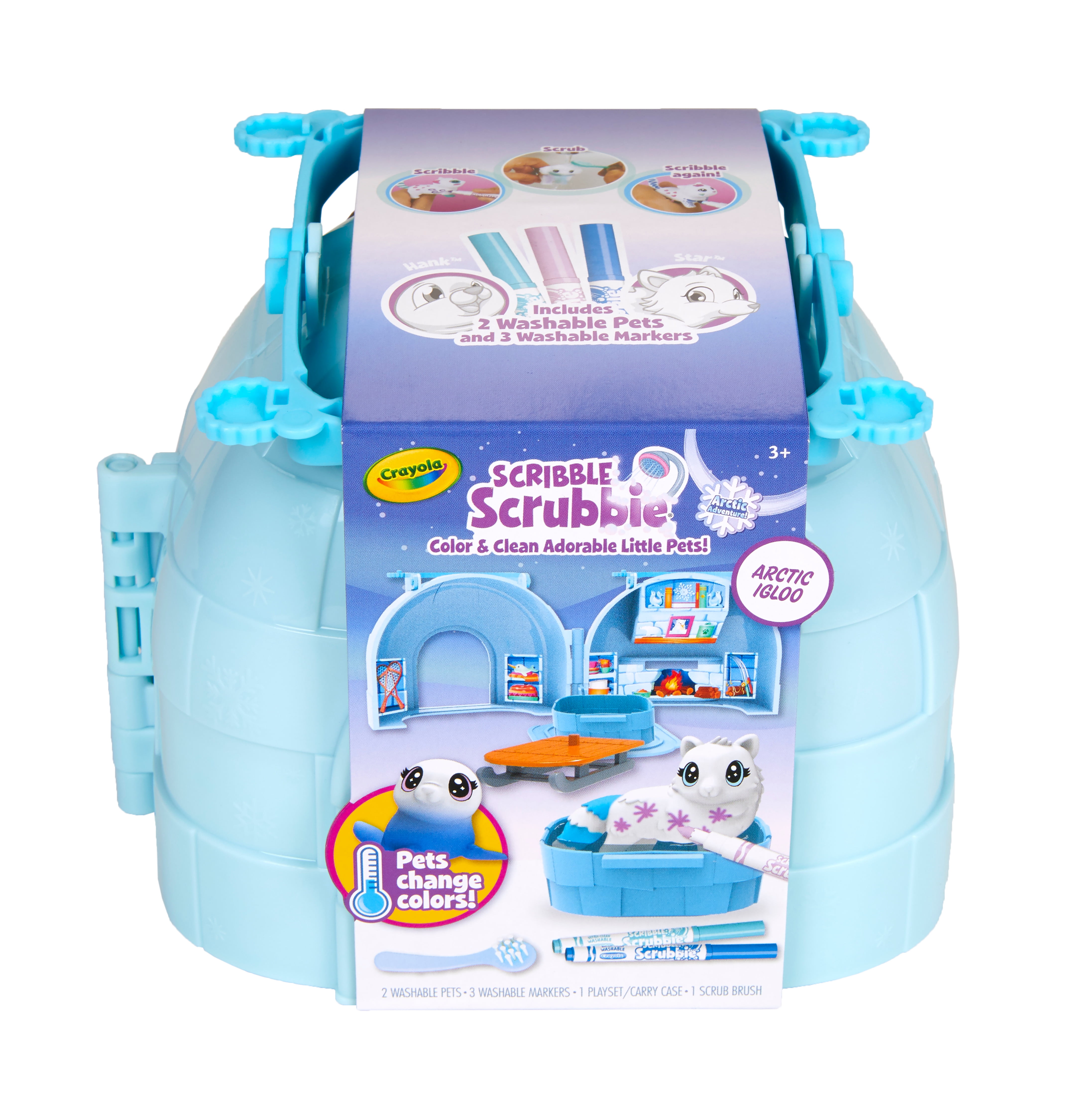 Scribble Scrubbie Pets, Arctic Igloo Animal Toy, Beginner Unisex Child, Art Toy Kit