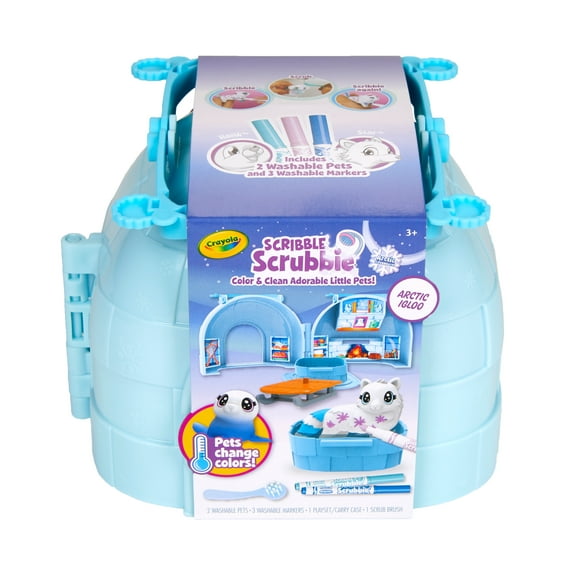 Scribble Scrubbie Pets, Arctic Igloo Animal Toy, Beginner Unisex Child, Art Toy Kit