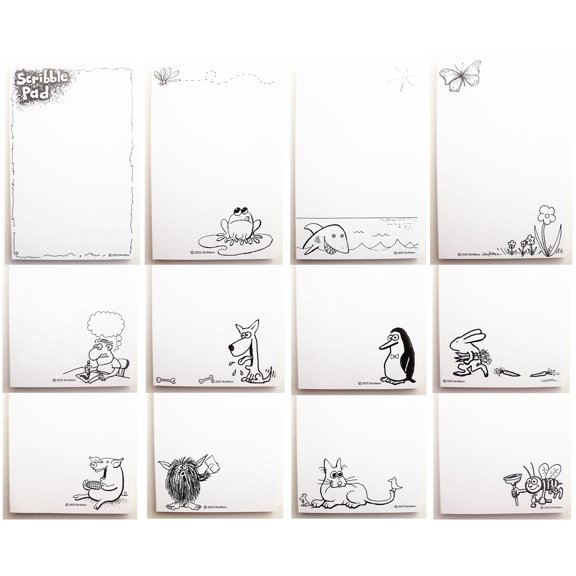 ScribblePad 12 Pack Bundle, Assorted Recycled Notepads