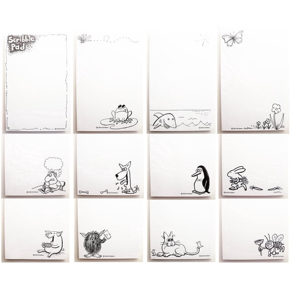 ScribblePad 12 pack, Novelty Notepads