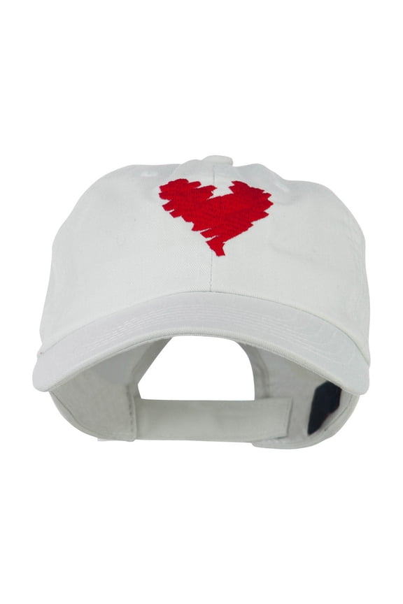 Scribbled Heart Embroidered Cap - White OSFM
