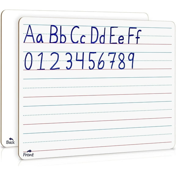 Scribbledo Lined Small Dry Erase Board, Ruled Double-Sided Desk Whiteboard, 9 x 12