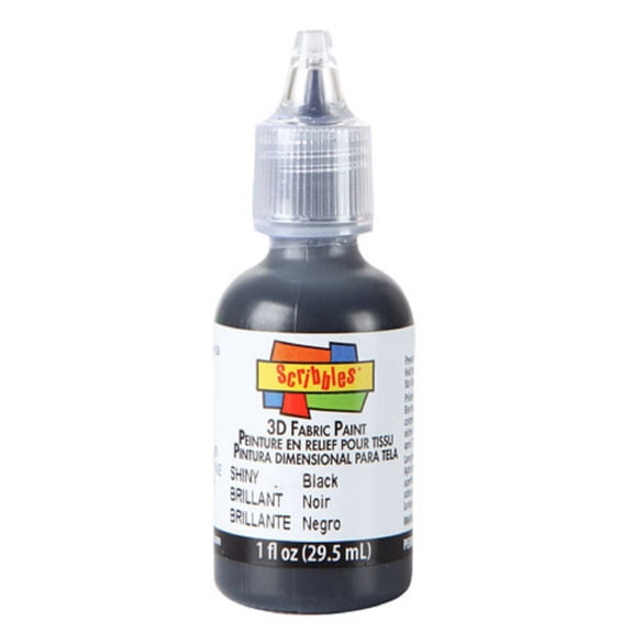 Scribbles 3D Fabric Paint 1oz - Shiny - Black