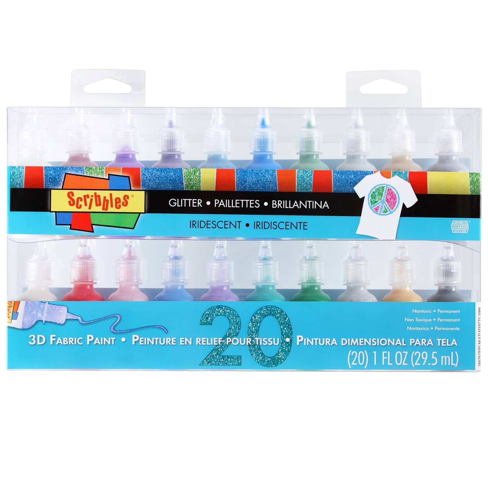 Scribbles Glitter & Iridescent 3D Fabric Paint Set