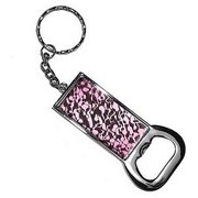Scribbles Pink Gray Keychain Key Chain Ring Bottle Bottlecap Opener