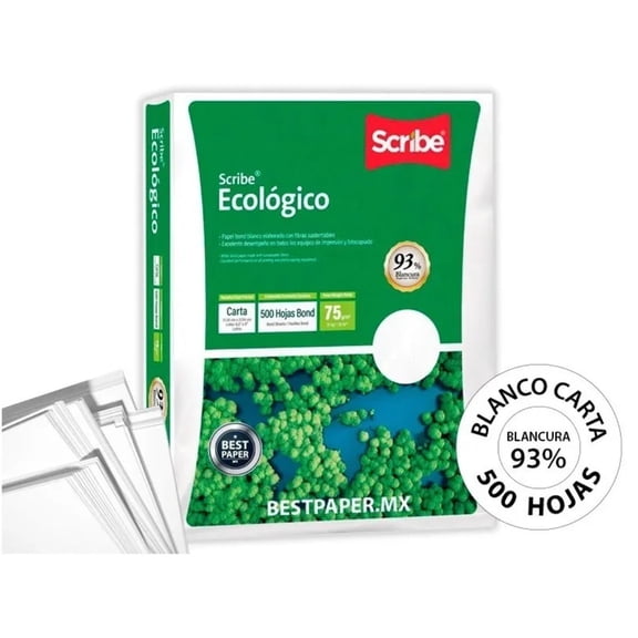 Scribe White Eco-Friendly Letter Paper Pack (500 Sheets)