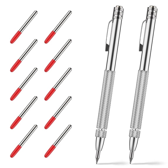 Glieskir 2 Pack Tungsten Carbide Scriber Tool Set with Magnet & 10 Tips for Metal Glass Ceramic
