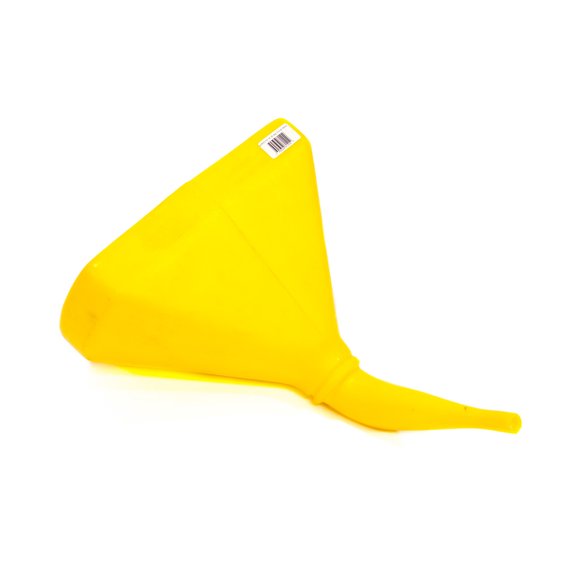 Scribner Plastics Funnel - 14 in D-Shape - 45 Degree - Plastic - Yellow - Each